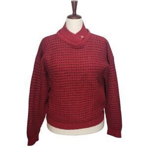 ALPS Rugged Outdoors Wool Sweater Ladies L Red Moose Tag Nordic Knit